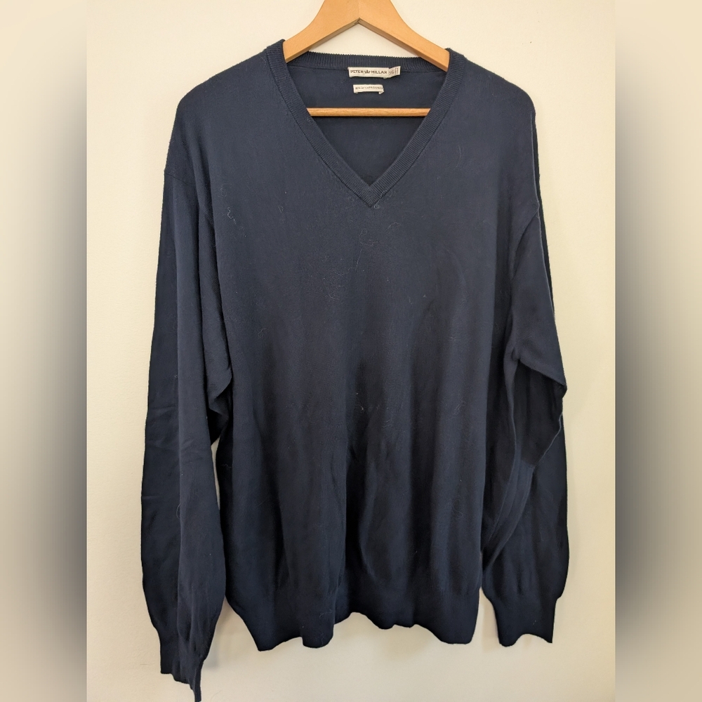 Peter Millar Deep Blue V-Neck Sweater